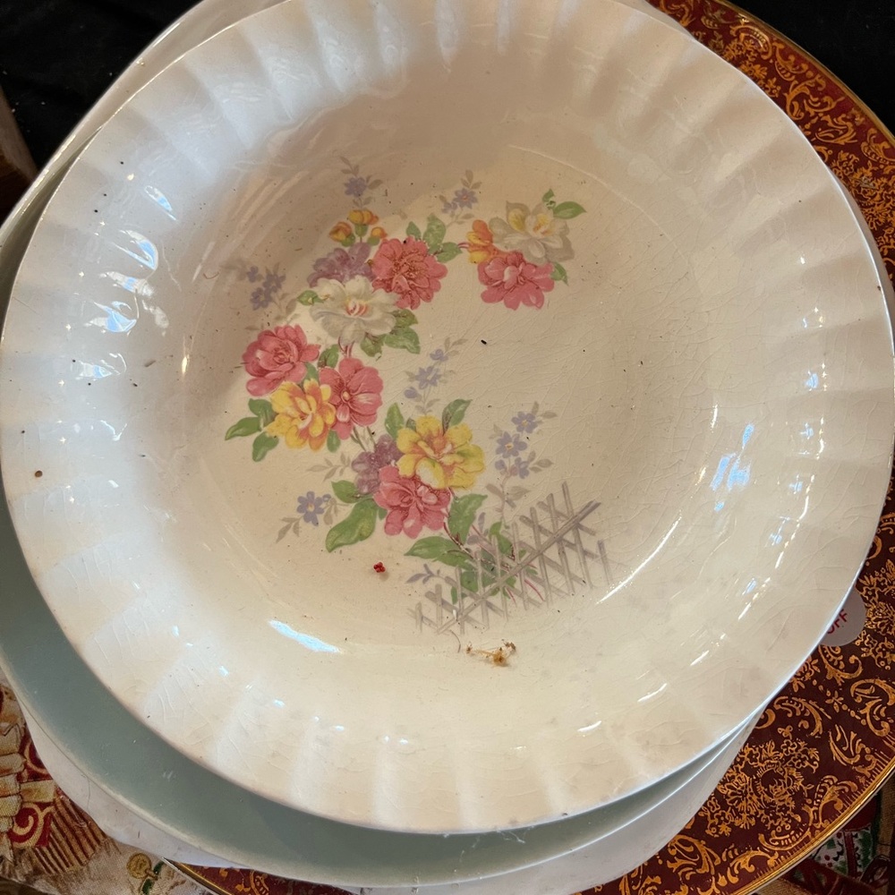 Floral Plate Made in USA Antique